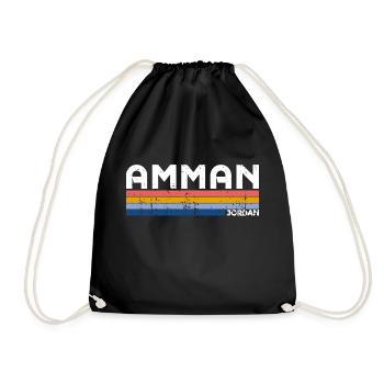Vintage 70s 80s Style Amman, Jordan - Sac de sport léger - noir - Devant