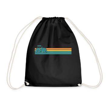 Tractor Retro Farmer - Drawstring Bag - black - Front