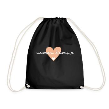 Maman d’amour- idée cadeau maman - Sac de sport léger - noir - Devant