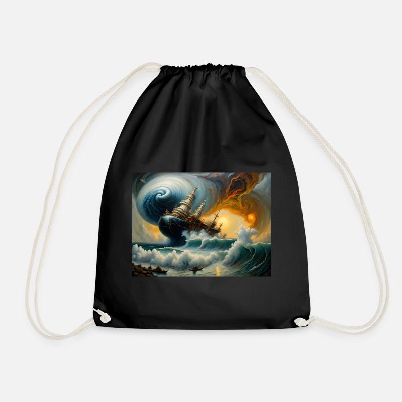 Nature's Fury #7 - Drawstring Bag - black