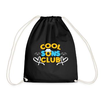 Cool Sons Club Groovy Retro Dad Mom Father's Day - Drawstring Bag - black - Front