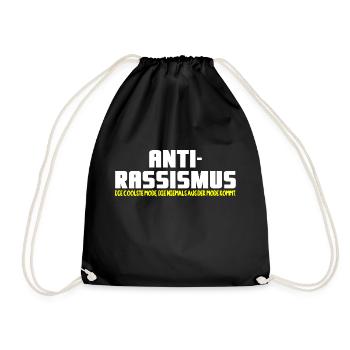 Anti-Rassismus - Turnbeutel - Schwarz - Vorne