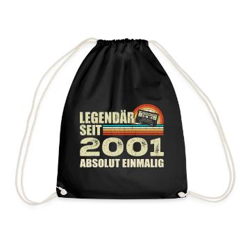 Legendär Seit 2001 - Absolut Einmalig - Turnbeutel - Schwarz - Vorne