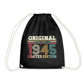 Original May 1945 Vintage 1945 Birthday 1945 - Drawstring Bag - black - Front