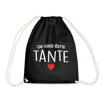 Je vais être tante - future tante - Sac de sport léger - noir - Devant