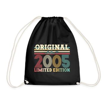 19th Birthday Original July 2005 Vintage 2005 - Drawstring Bag - black - Front