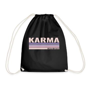 Karma Limited Edition Spruch - Turnbeutel - Schwarz - Vorne