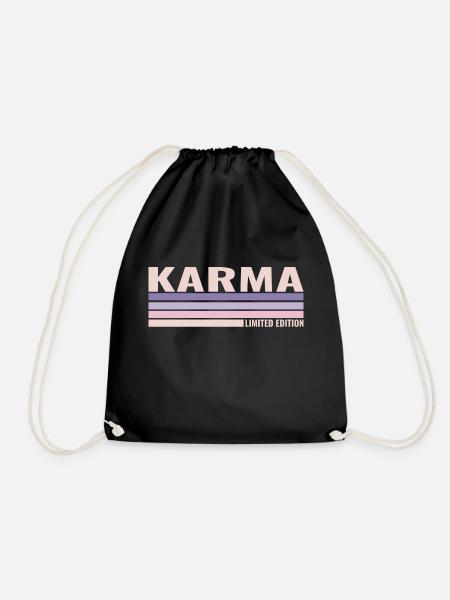 Karma Limited Edition Spruch - Turnbeutel - Schwarz