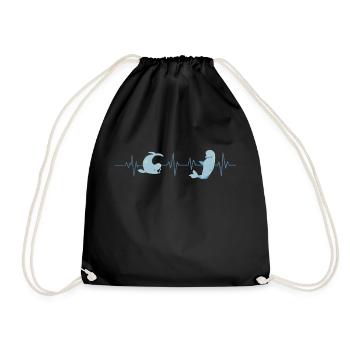 Beluga Heartbeat - Geschenkidee - Turnbeutel - Schwarz - Vorne