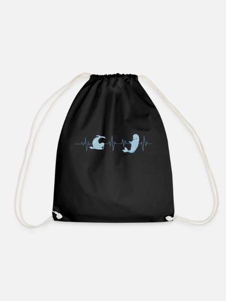 Beluga Heartbeat - Geschenkidee - Turnbeutel - Schwarz