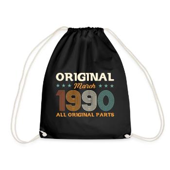 35ème anniversaire cadeau mari Original mars 1990 - Sac de sport léger - noir - Devant