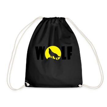 Wolf Mond - Turnbeutel - Schwarz - Vorne