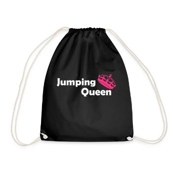 jumping trampolin girl jumpen jump Geschenk - Turnbeutel - Schwarz - Vorne