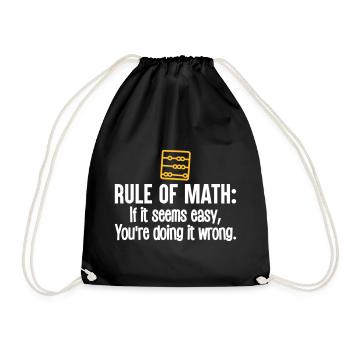 Funny Math - rule of math - Drawstring Bag - black - Front