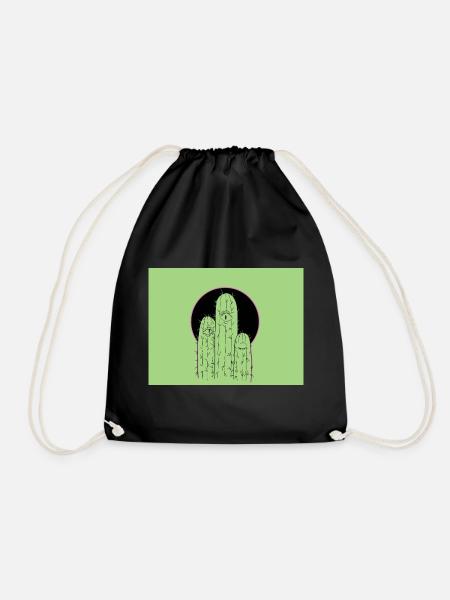 Cactus - Drawstring Bag - black