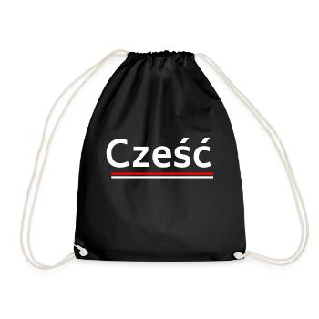 Bonjour - bienvenue en polonais - Sac de sport léger - noir - Devant
