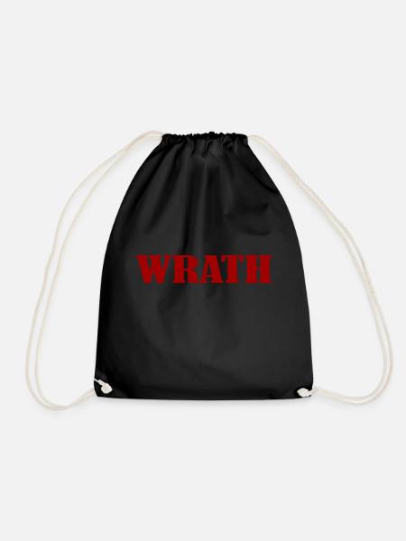 wrath - Drawstring Bag - black