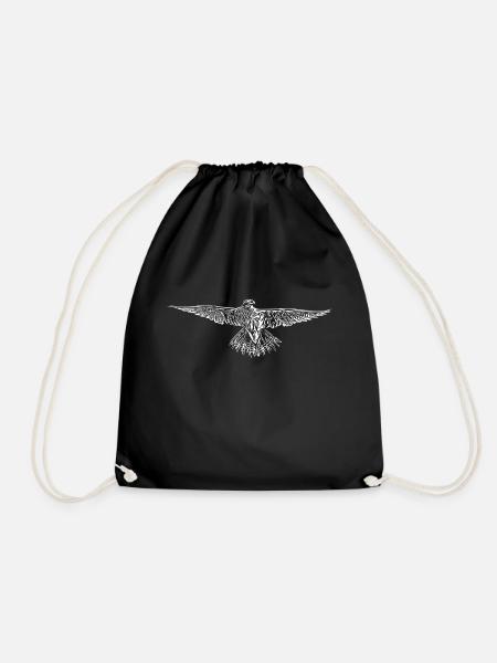 Hawk in flight - Drawstring Bag - black