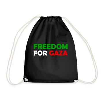 Freedom For Gaza - Palestine - Palestina Palästina - Drawstring Bag - black - Front