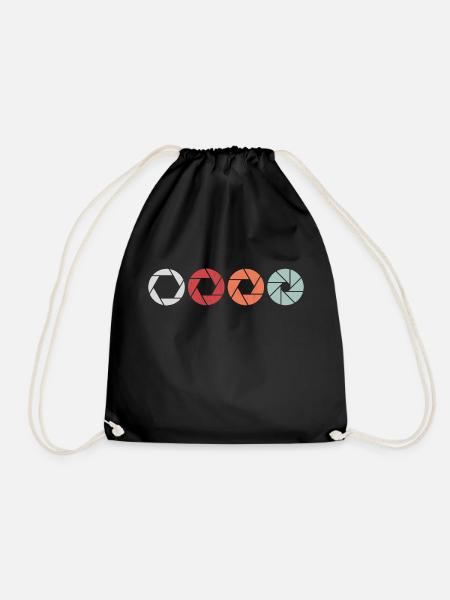 Retro Blende Linse Fotograf Fotografen Shirt - Turnbeutel - Schwarz