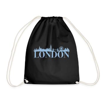 London England Capital Skyline Gift Idea UK - Drawstring Bag - black - Front