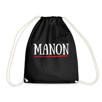 T-shirt Manon Prénom Cadeau Baptême Naissance - Sac de sport léger - noir - Devant