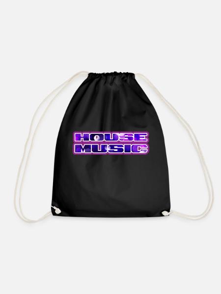House Music Bubbles | We Love House Music - Drawstring Bag - black
