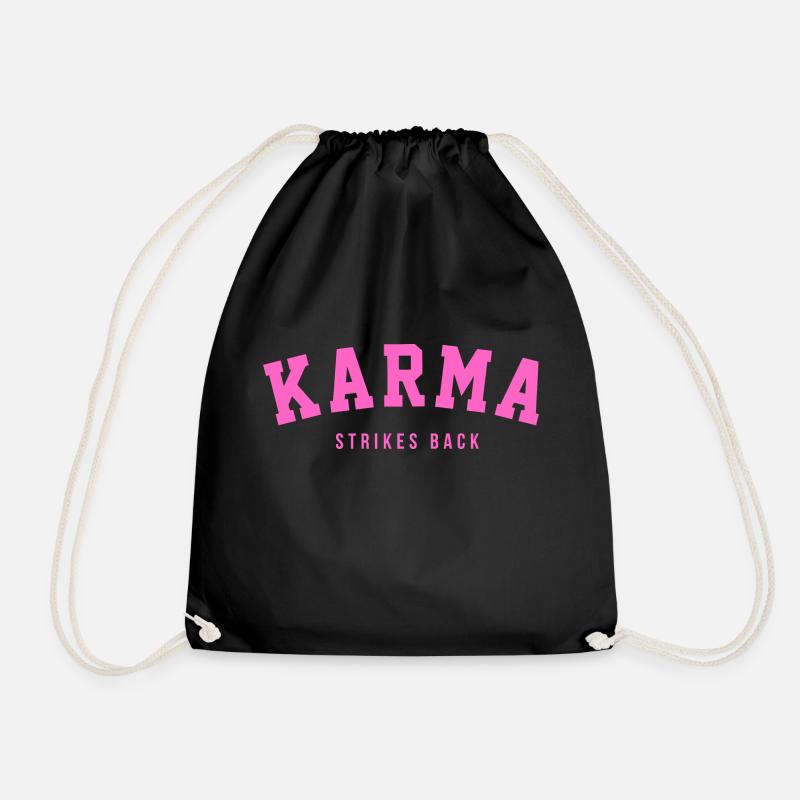 KARMA STRIKES BACK - Drawstring Bag - black