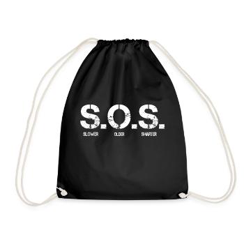 S.O.S. slower older smarter - Turnbeutel - Schwarz - Vorne