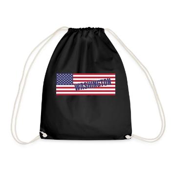 Washington DC State in amerikanischer Flagge - Turnbeutel - Schwarz - Vorne