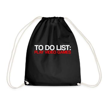 To Do List Play Video Games - Drawstring Bag - black - Front