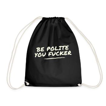 Sois poli Tu baises - Sac de sport léger - noir - Devant