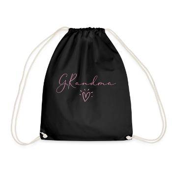 Grandma. - Drawstring Bag - black - Front