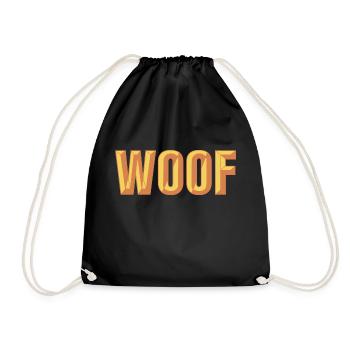 Conception de texte biseauté Woof - Sac de sport léger - noir - Devant