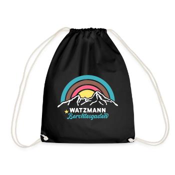 Watzmann Crossing Berchtesgaden Hiking Souvenir - Drawstring Bag - black - Front