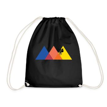 Mountain biker cycling cycling - Drawstring Bag - black - Front