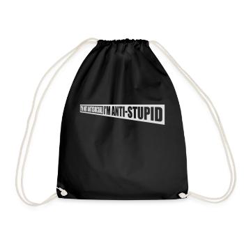 not antisocial anti stupid - Turnbeutel - Schwarz - Vorne