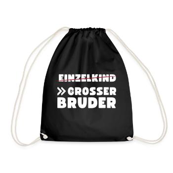 Einzelkind Großer Bruder - Turnbeutel - Schwarz - Vorne