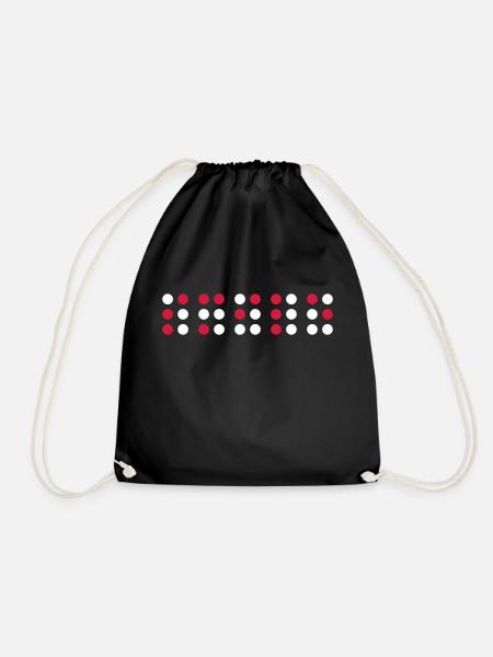 Smile in braille code, Braille script for the blind - Drawstring Bag - black