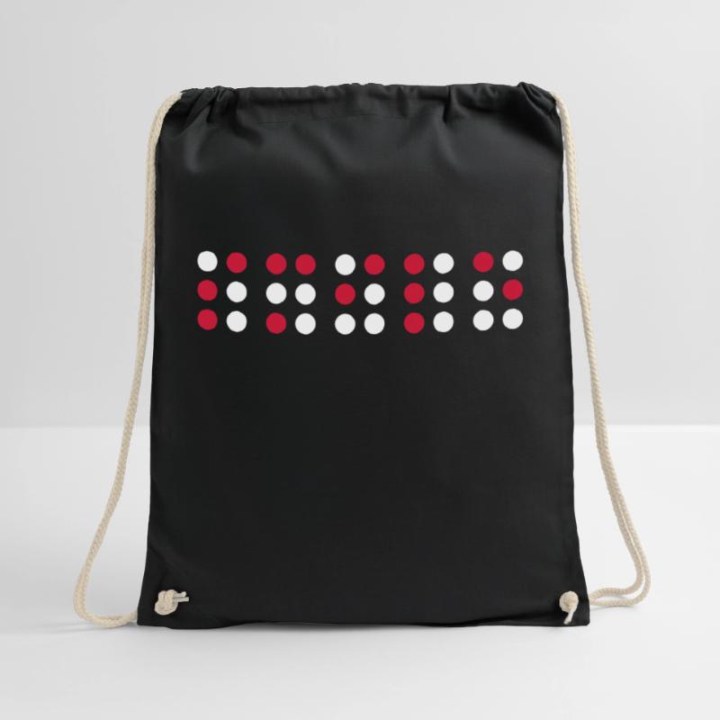 Smile in braille code, Braille script for the blind Drawstring Bag