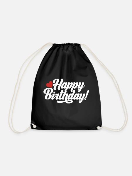 Happy birthday birthday favorite person - Drawstring Bag - black