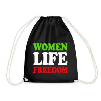 Women life freedom - Turnbeutel - Schwarz - Vorne