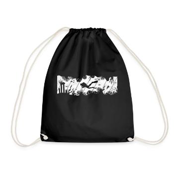Taucher Vintage Retro Tauchsport Tauchen Scuba Mee - Turnbeutel - Schwarz - Vorne