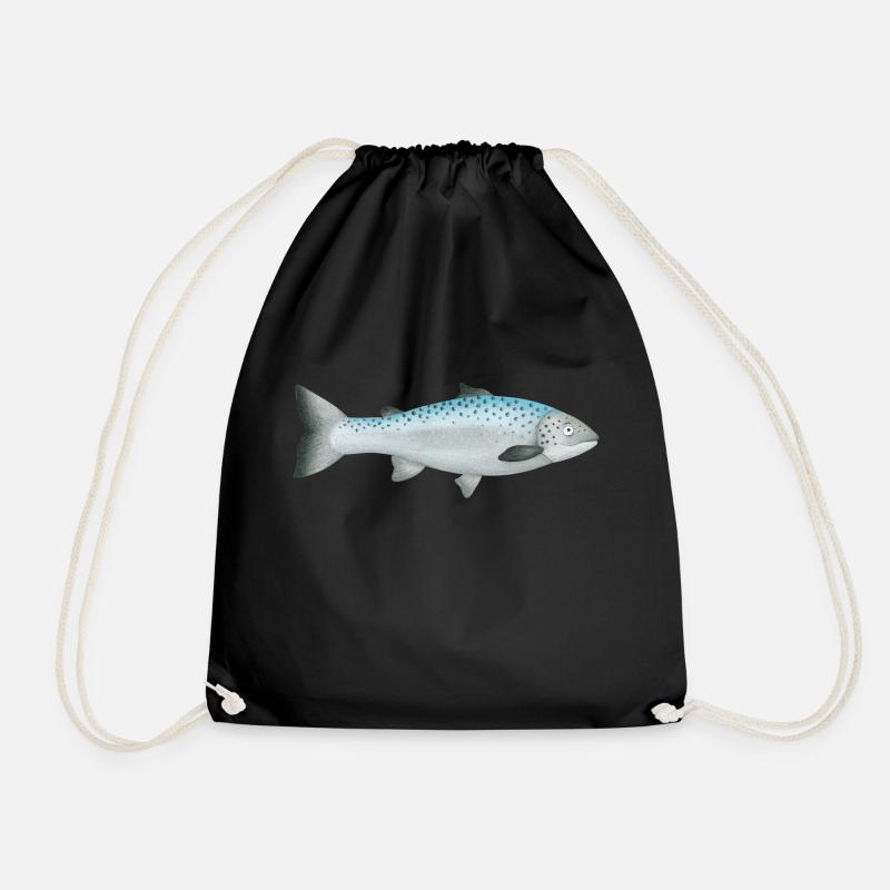 Salmon - Drawstring Bag - black