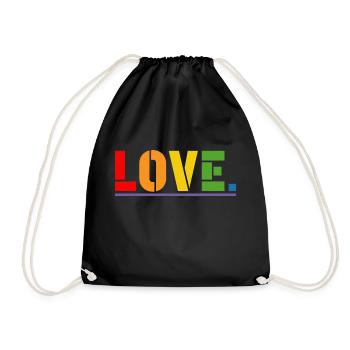 Rainbow shirt love - Turnbeutel - Schwarz - Vorne