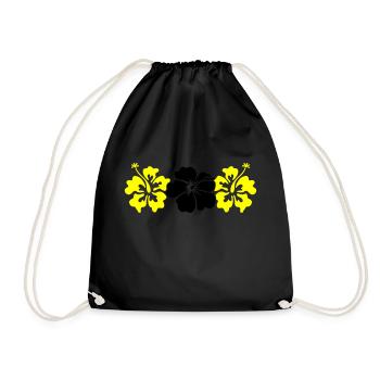 Hibiscus Flowers - Drawstring Bag - black - Front