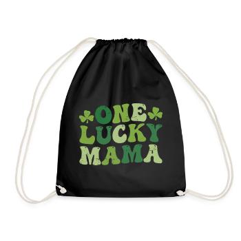 One Lucky Mama St Patricks Day - Turnbeutel - Schwarz - Vorne