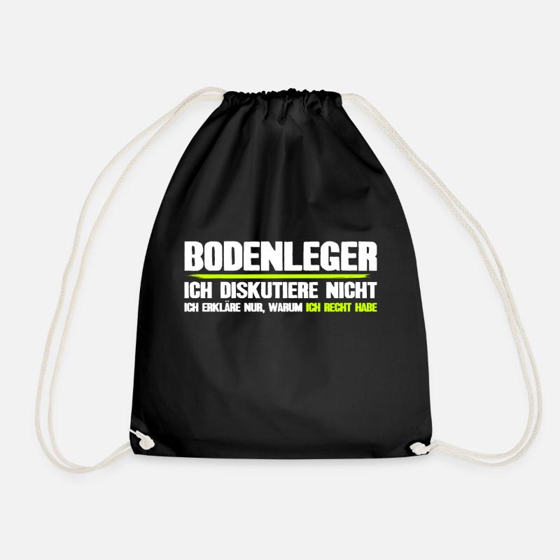 Floor Layer Funny Parquet Layer Tile Layer - Drawstring Bag - black