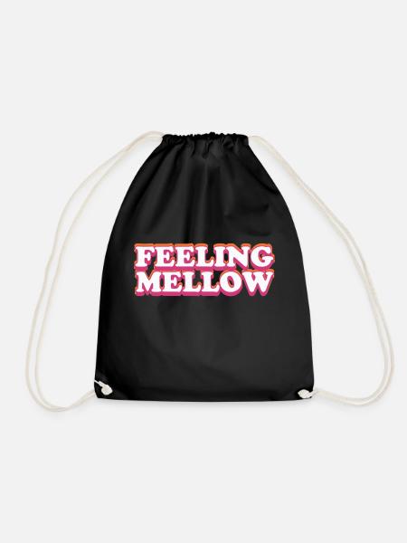 Feeling Mellow Colorful Saying - Drawstring Bag - black