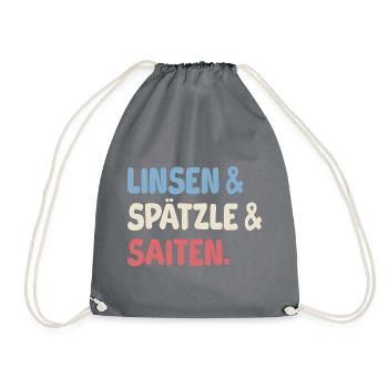 Linsen, Spätzle und Saiten - Turnbeutel - Grau - Vorne